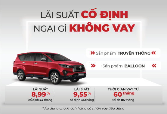 Tài chính Toyota, vay mua xe toyota, Trả góp xe toyota, Innova