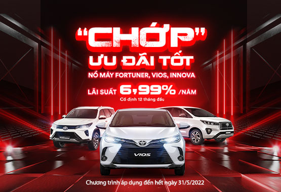 Ưu đãi mua xe Toyota trả góp Vios, Innova, Fortuner